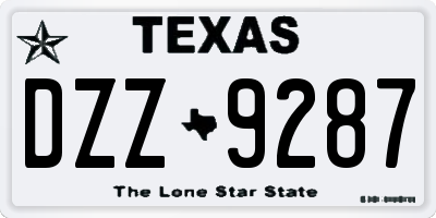 TX license plate DZZ9287