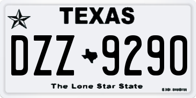 TX license plate DZZ9290