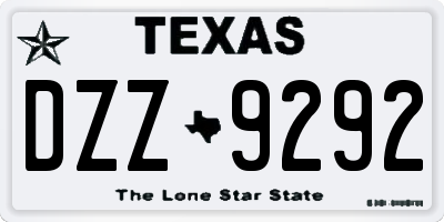 TX license plate DZZ9292