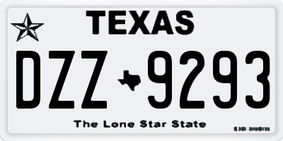 TX license plate DZZ9293