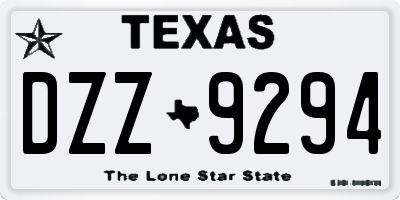 TX license plate DZZ9294