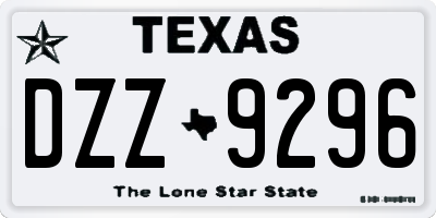 TX license plate DZZ9296