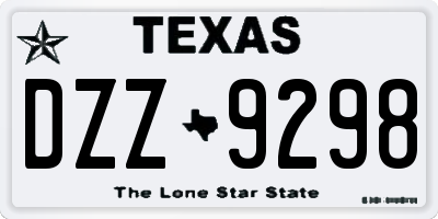 TX license plate DZZ9298
