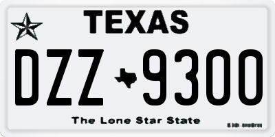 TX license plate DZZ9300