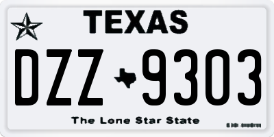 TX license plate DZZ9303