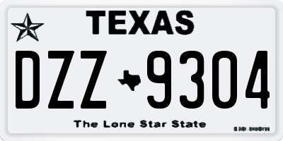 TX license plate DZZ9304