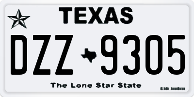 TX license plate DZZ9305