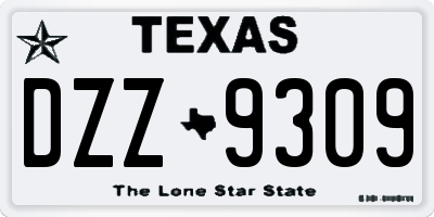 TX license plate DZZ9309