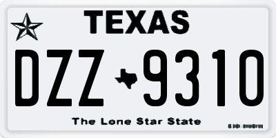 TX license plate DZZ9310