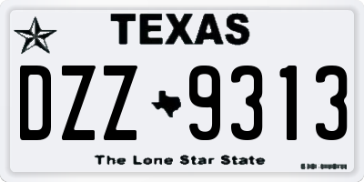 TX license plate DZZ9313