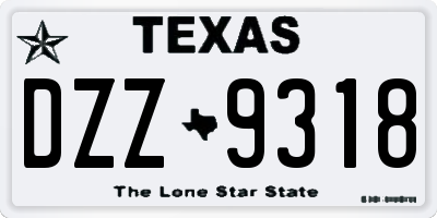 TX license plate DZZ9318