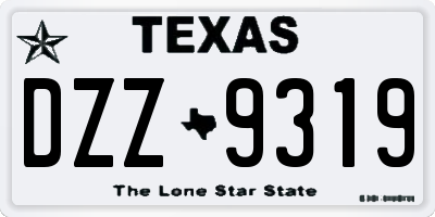 TX license plate DZZ9319