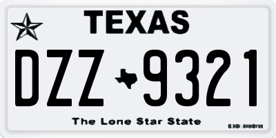 TX license plate DZZ9321