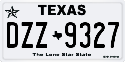 TX license plate DZZ9327