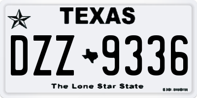 TX license plate DZZ9336