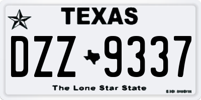 TX license plate DZZ9337