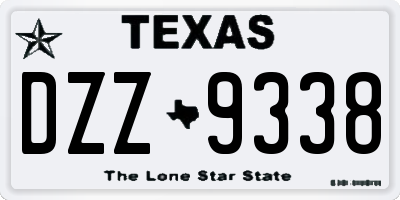 TX license plate DZZ9338