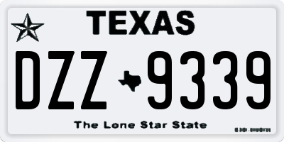 TX license plate DZZ9339