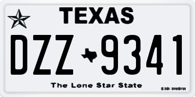 TX license plate DZZ9341