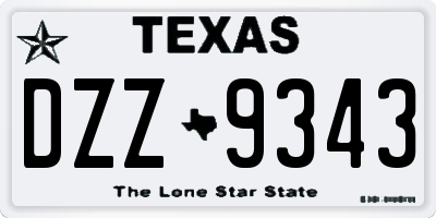 TX license plate DZZ9343