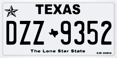 TX license plate DZZ9352