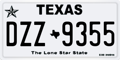 TX license plate DZZ9355