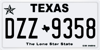 TX license plate DZZ9358