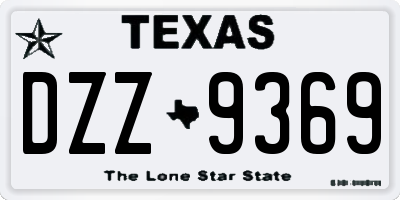 TX license plate DZZ9369