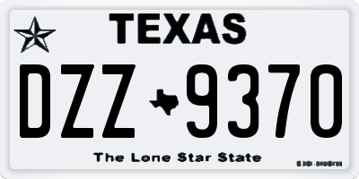 TX license plate DZZ9370