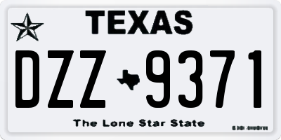 TX license plate DZZ9371