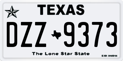 TX license plate DZZ9373