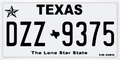 TX license plate DZZ9375