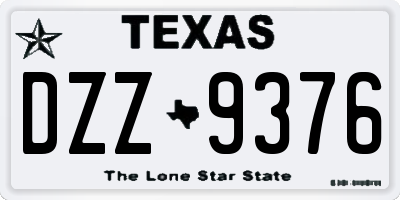 TX license plate DZZ9376