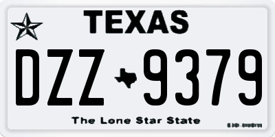 TX license plate DZZ9379