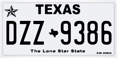 TX license plate DZZ9386