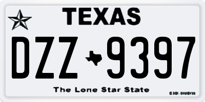 TX license plate DZZ9397