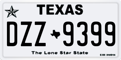 TX license plate DZZ9399