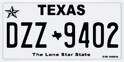 TX license plate DZZ9402