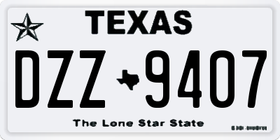 TX license plate DZZ9407