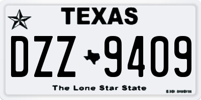 TX license plate DZZ9409