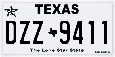 TX license plate DZZ9411