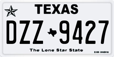 TX license plate DZZ9427