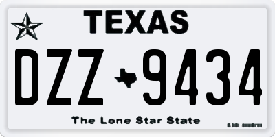 TX license plate DZZ9434