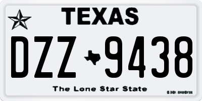 TX license plate DZZ9438