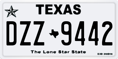 TX license plate DZZ9442