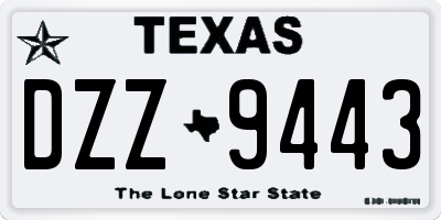TX license plate DZZ9443