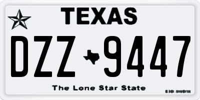 TX license plate DZZ9447