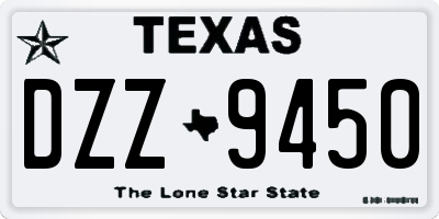 TX license plate DZZ9450