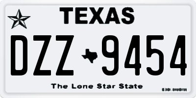 TX license plate DZZ9454