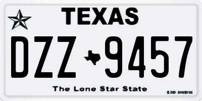 TX license plate DZZ9457
